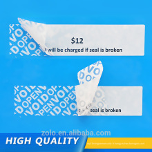 Cheap Yellow One Time Use Tamper Evident Void Stickers